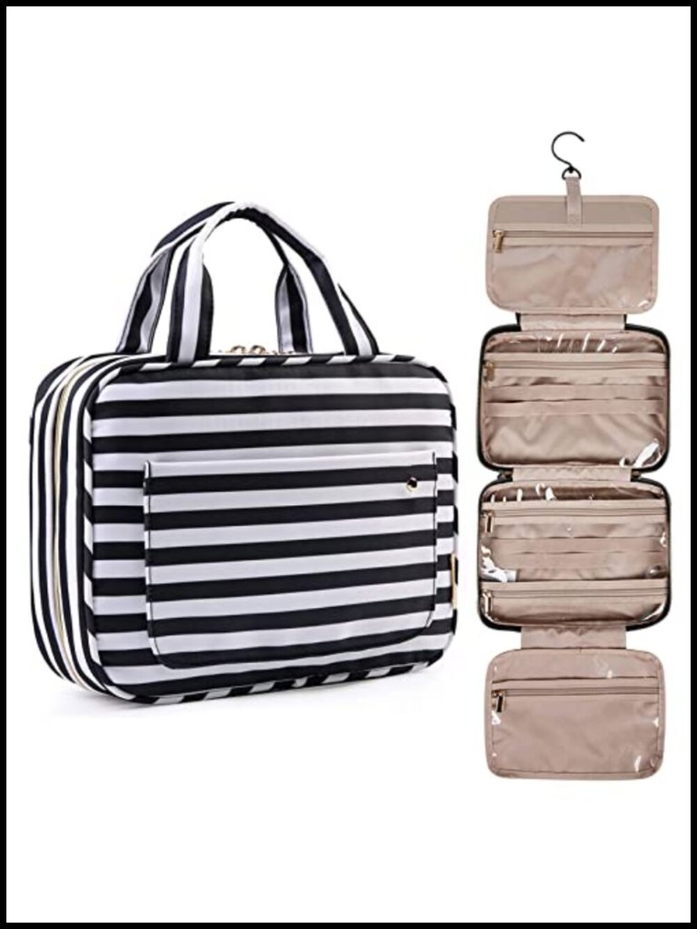 Water Resistant Polyester Hanging Toiletry Travel Bag Cosmetic Organizer